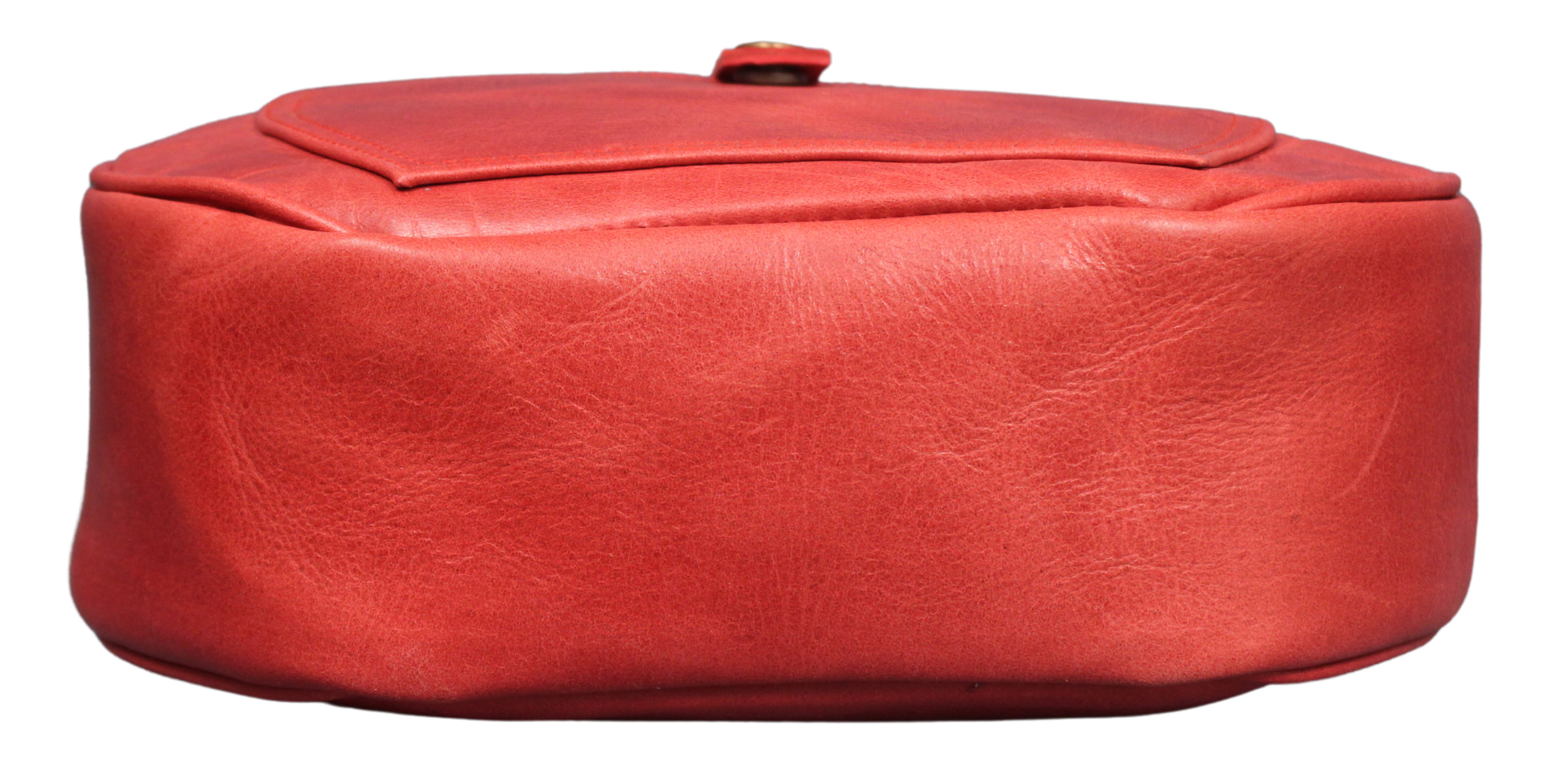 Crossbody Purse Buffalo Leather Hobo Women Semi Circle Zipper Red Bag